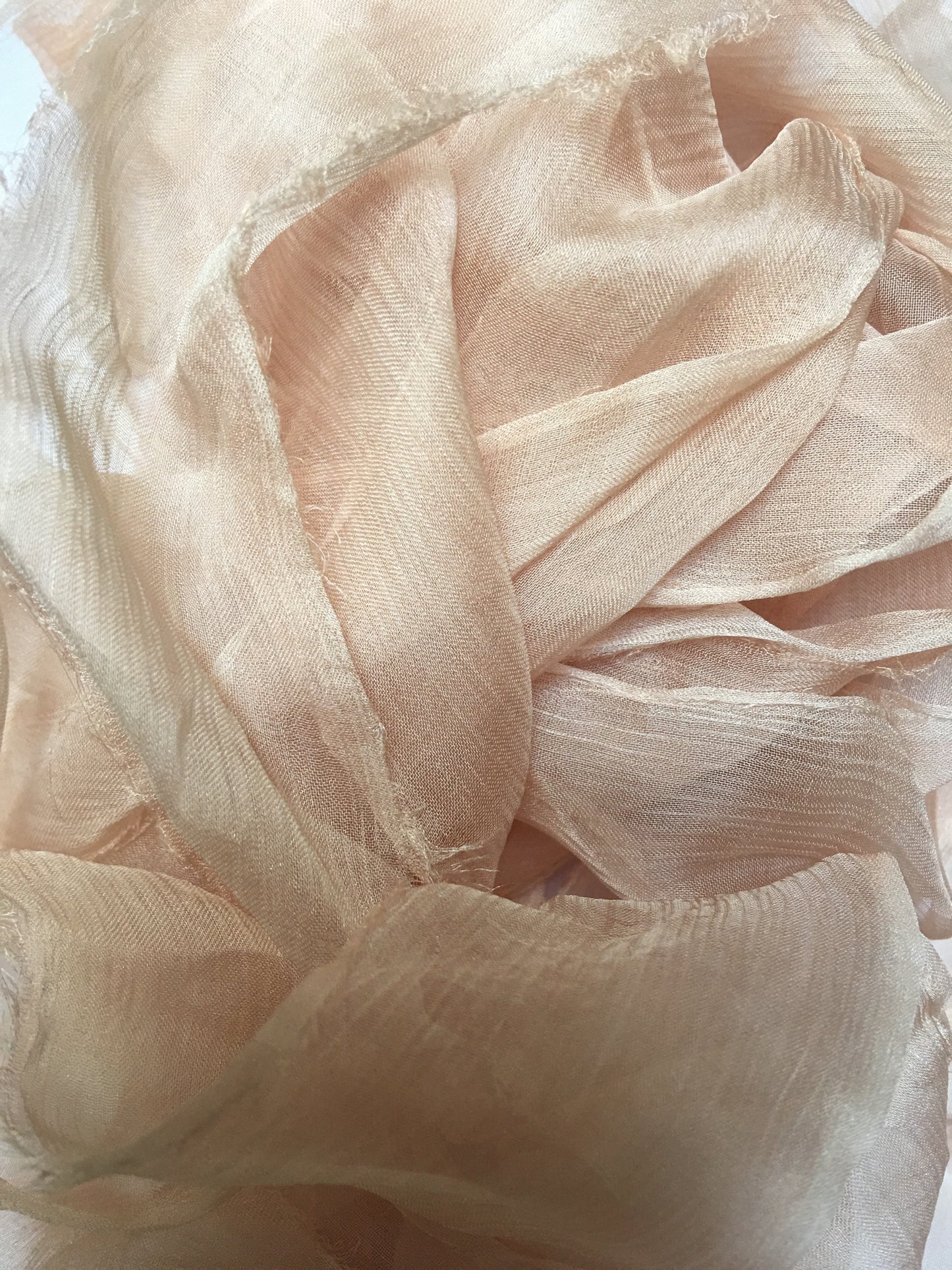Limited Edition: Pink Champagne Silk Crinkle Chiffon Ribbon