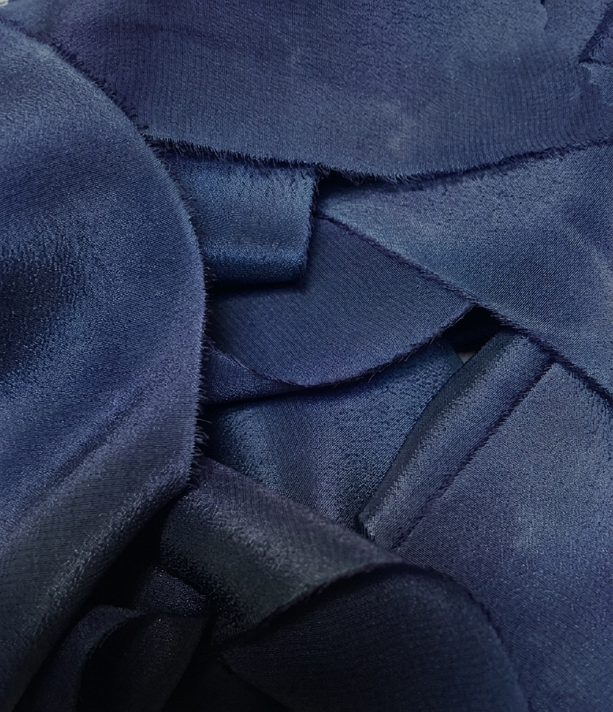 Limited Edition: Midnight Blue Silk Crepe de Chine Ribbon