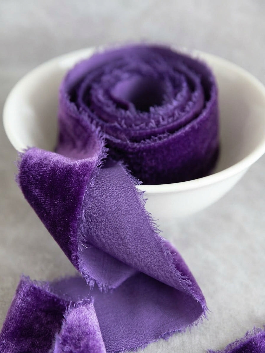 Purple Amthyst Silk Velvet Ribbon