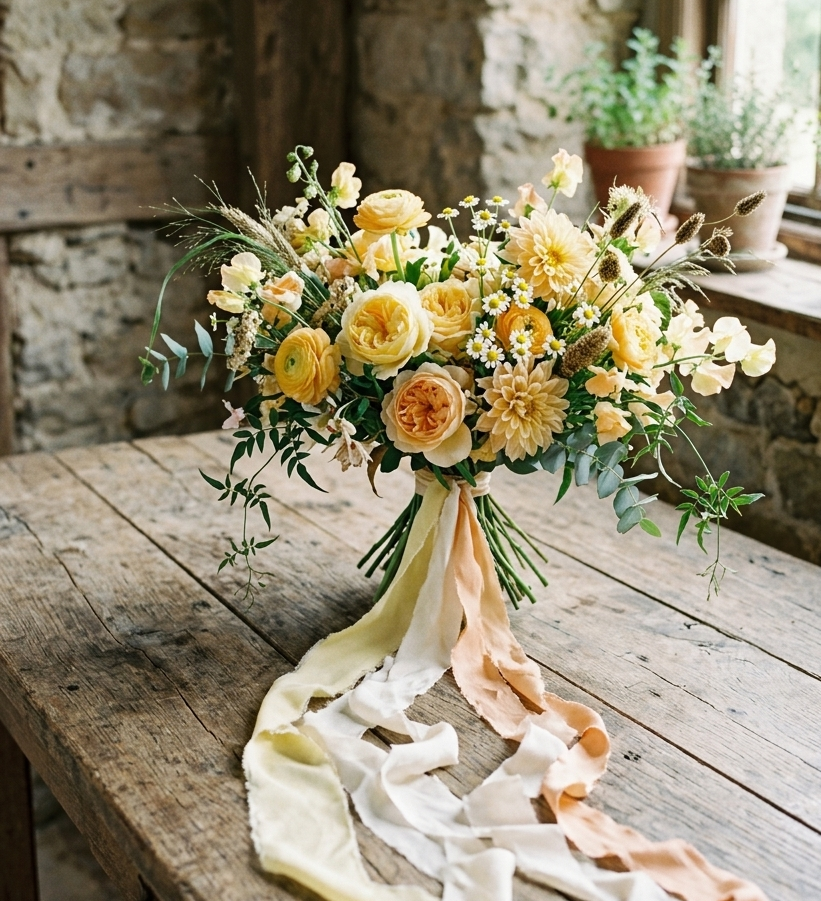 Curated Bouquet Bundle / No.003 / pale yellow, cream, apricot