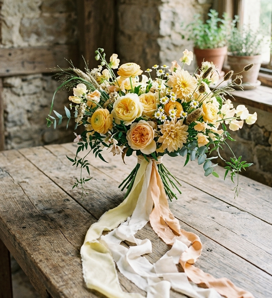 Curated Bouquet Bundle / No.003 / pale yellow, cream, apricot