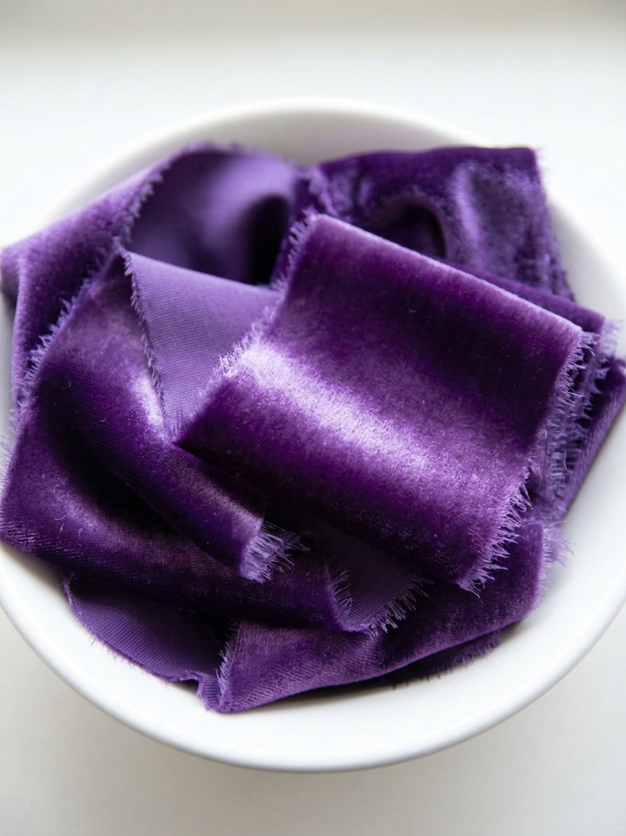 Purple Amthyst Silk Velvet Ribbon