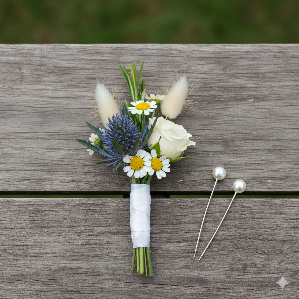 Hand made white silk ribbon