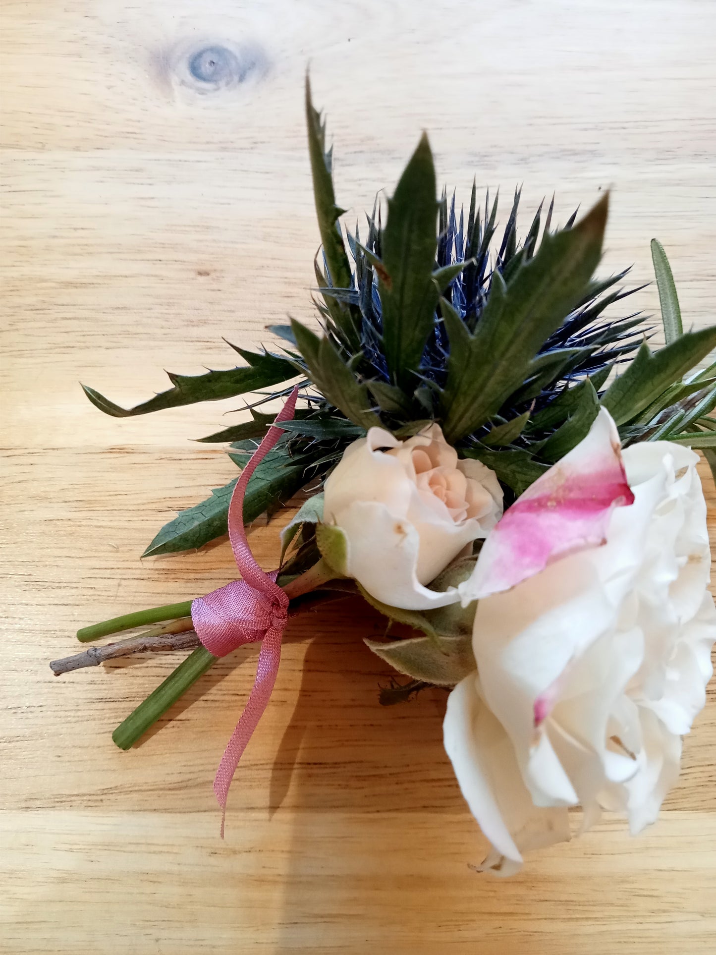 Hand dyed silk buttonhole ribbon