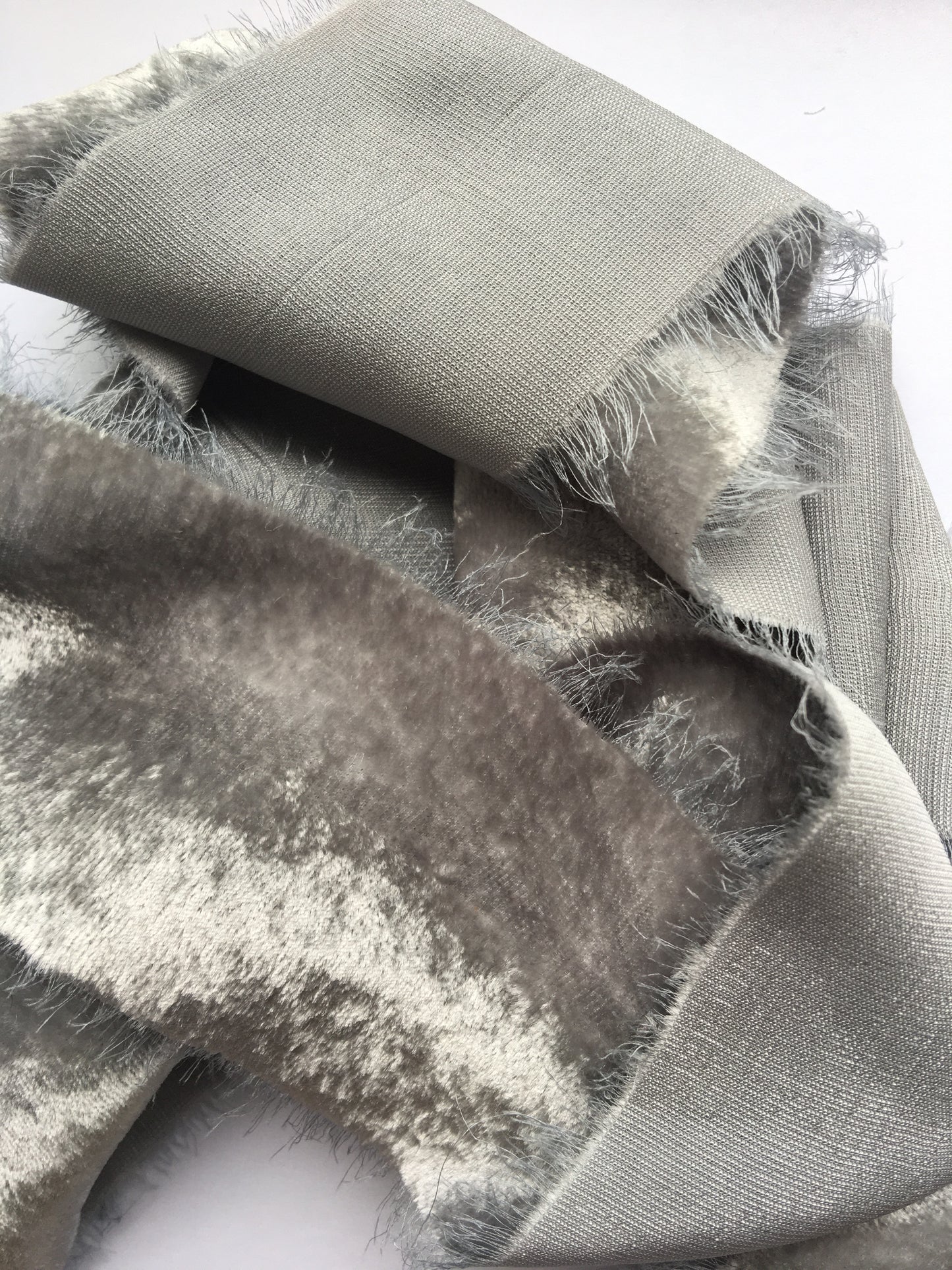Limited Edition / 005 / Pale silver Grey Velvet Silk