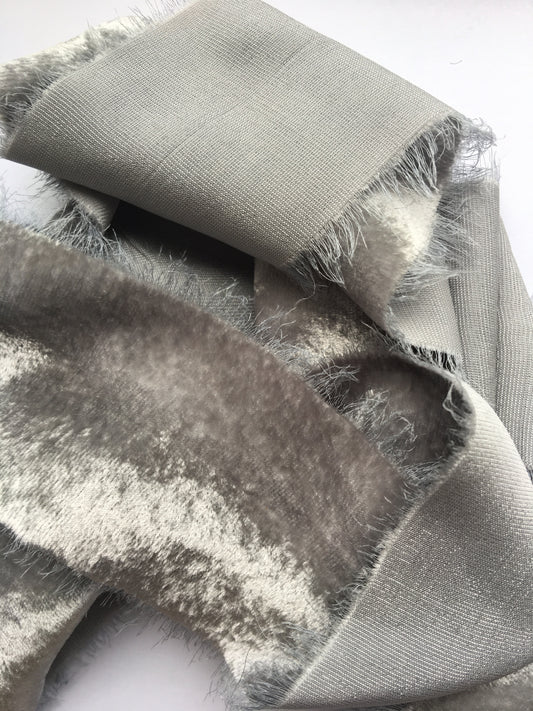 Limited Edition / 005 / Pale silver Grey Velvet Silk