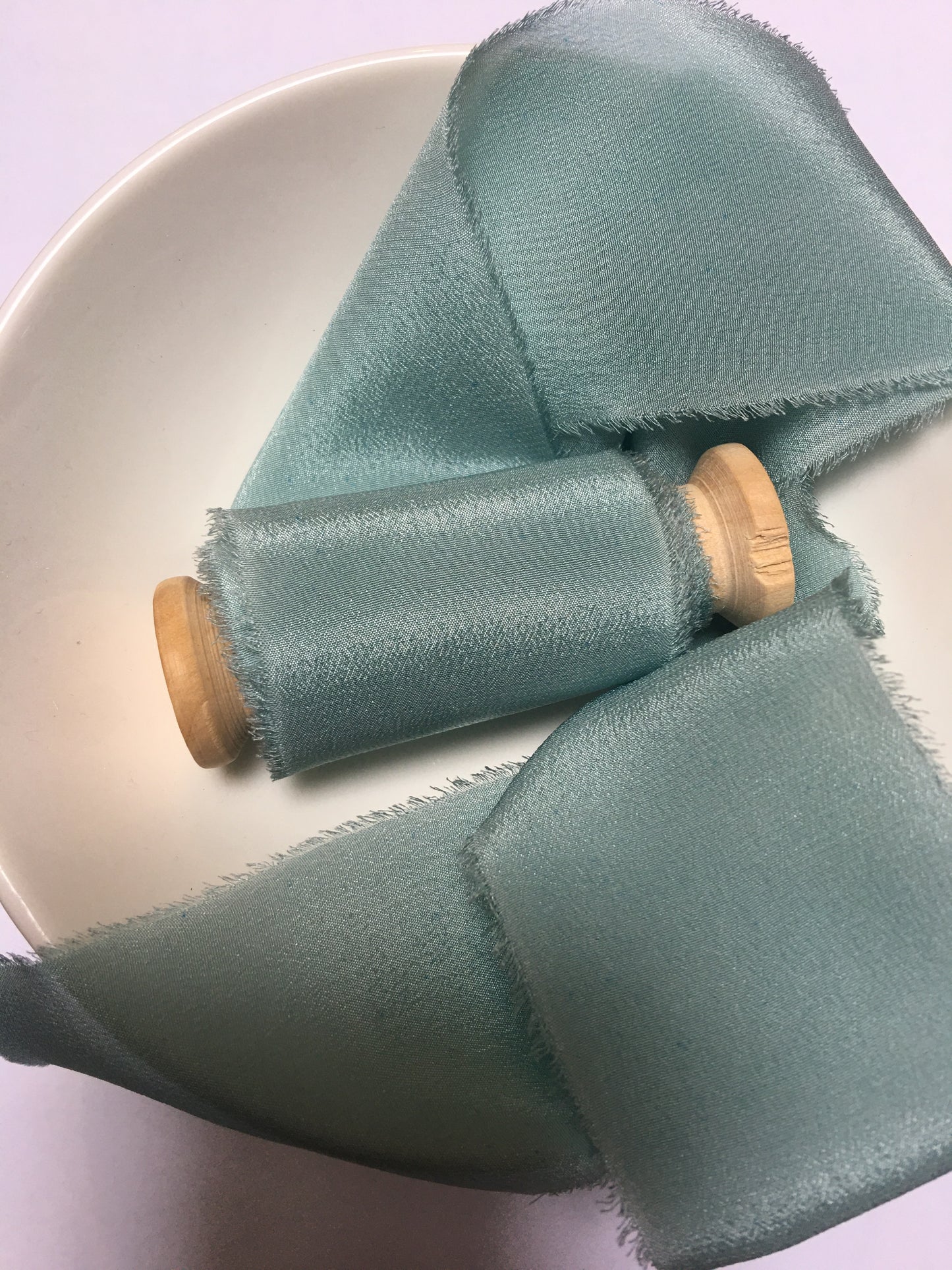 Limited Edition: Duck Egg Silk Crepe de Chine Ribbon (Co