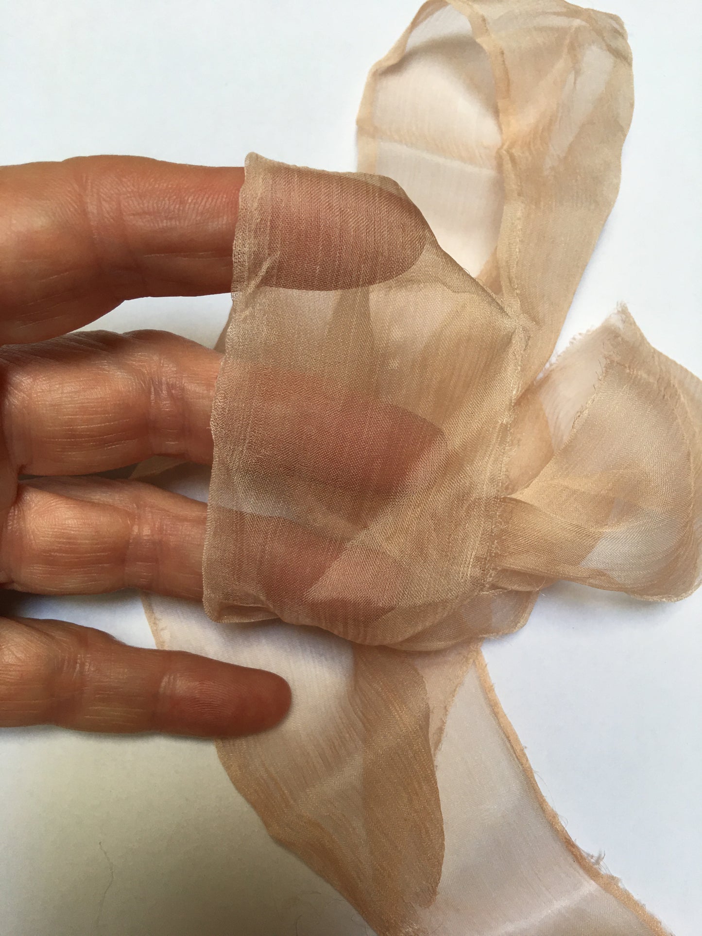 Limited Edition: Pink Champagne Silk Crinkle Chiffon Ribbon