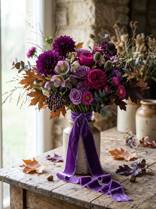 Purple Amthyst Silk Velvet Ribbon