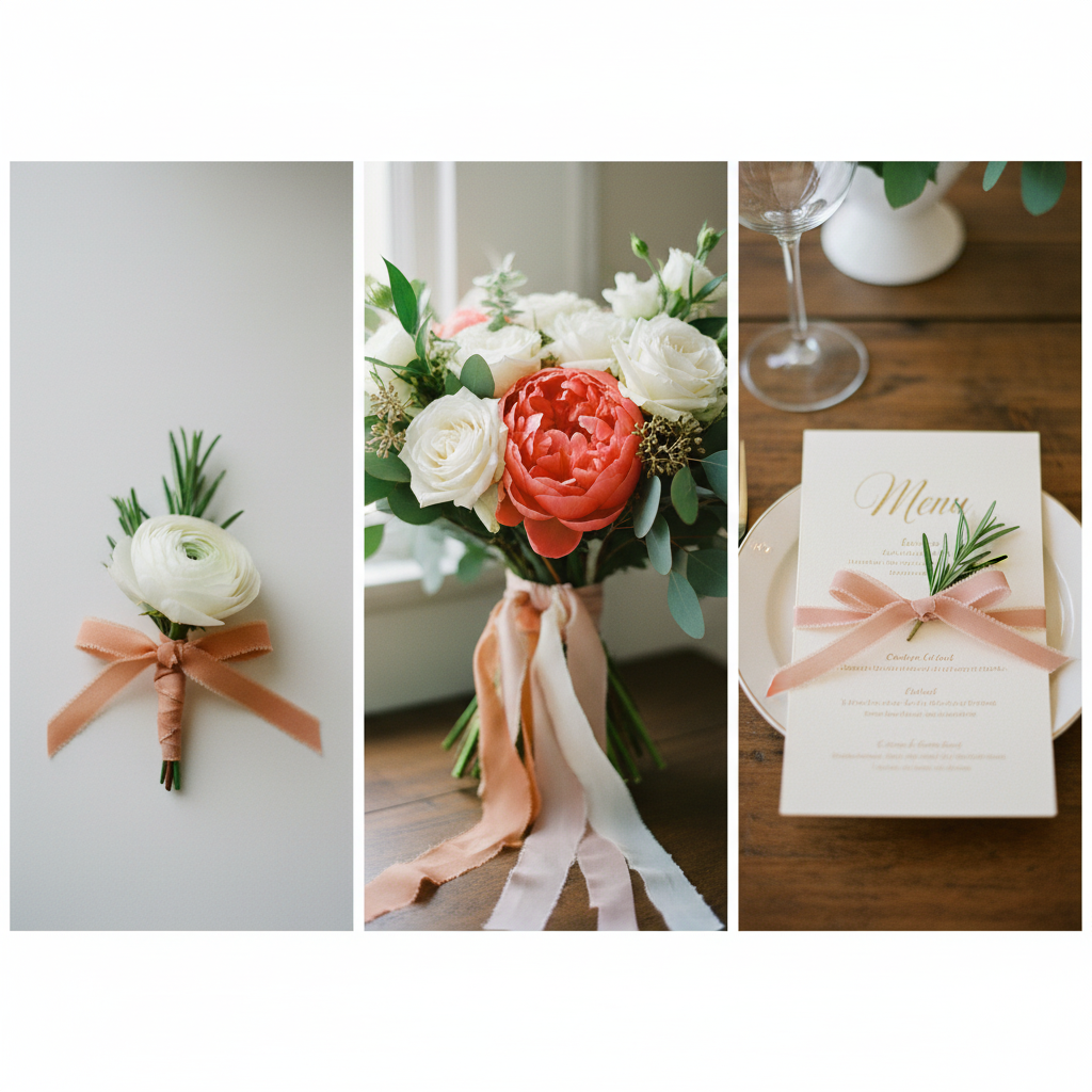 Hand dyed apricot silk ribbon