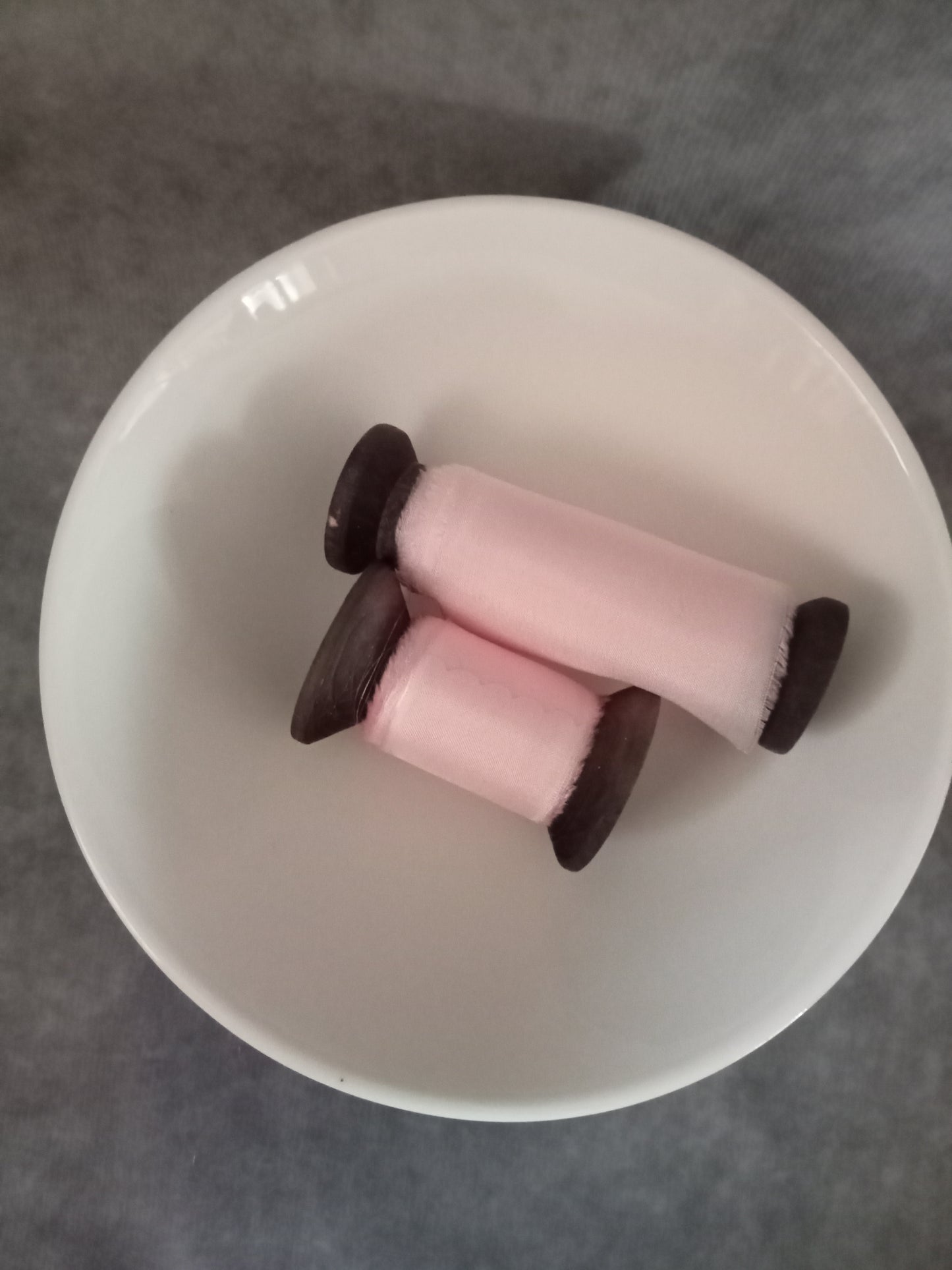 Hand dyed blush silk ribbon