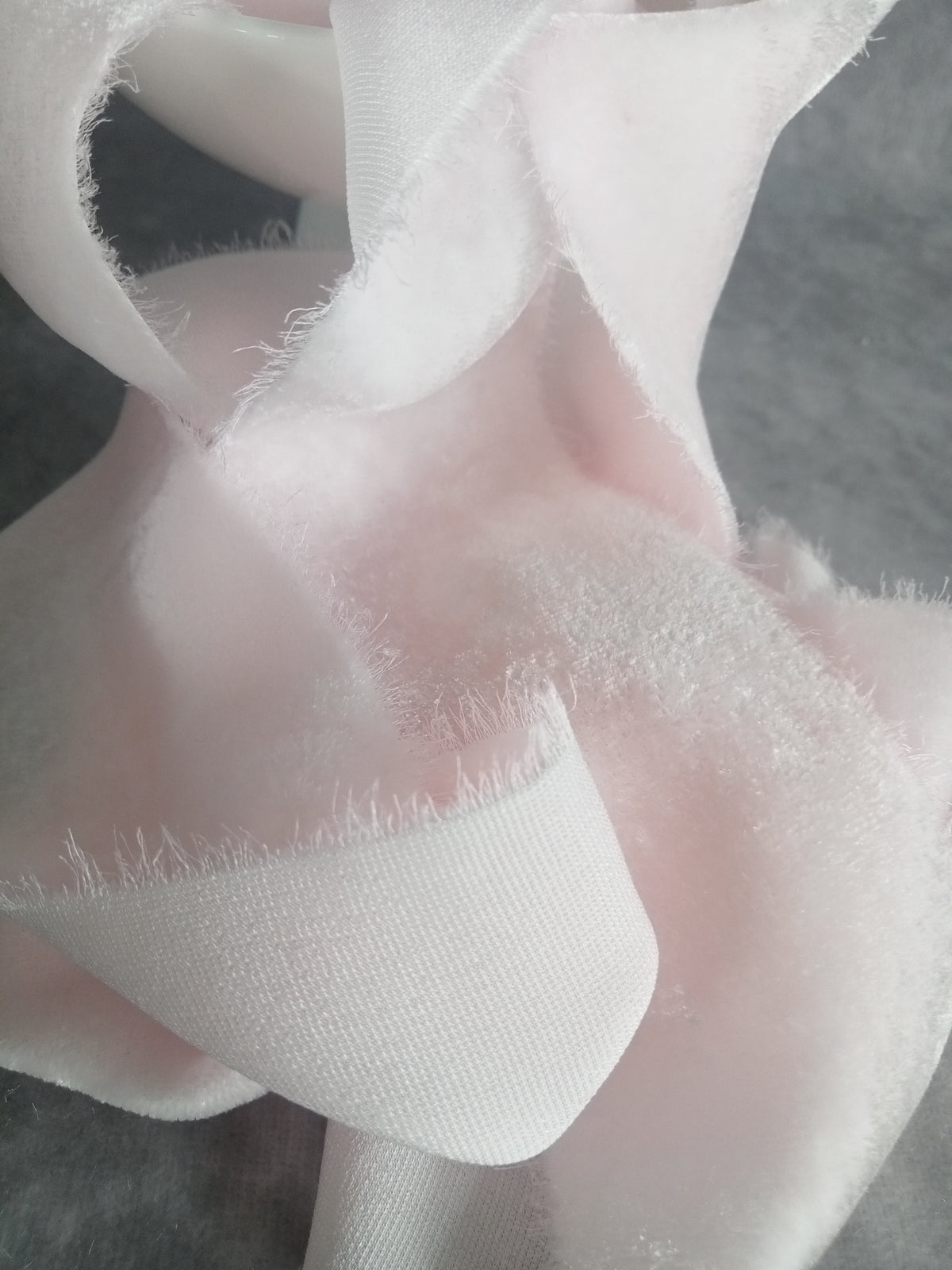 Pale Pink Silk Velvet Ribbon