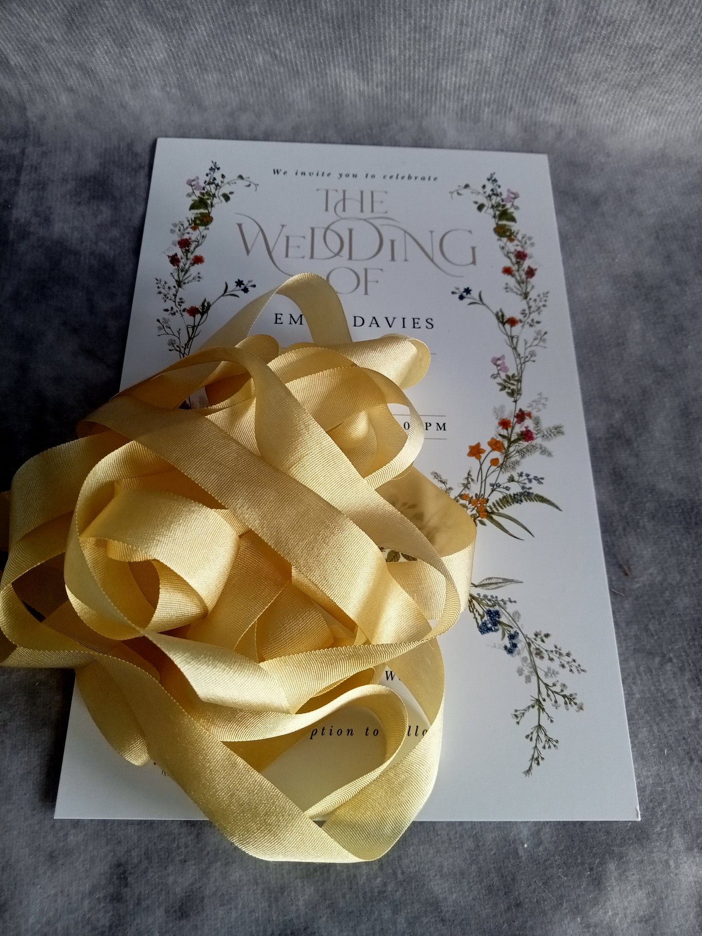 Hand dyed buttermilk silk ribbon