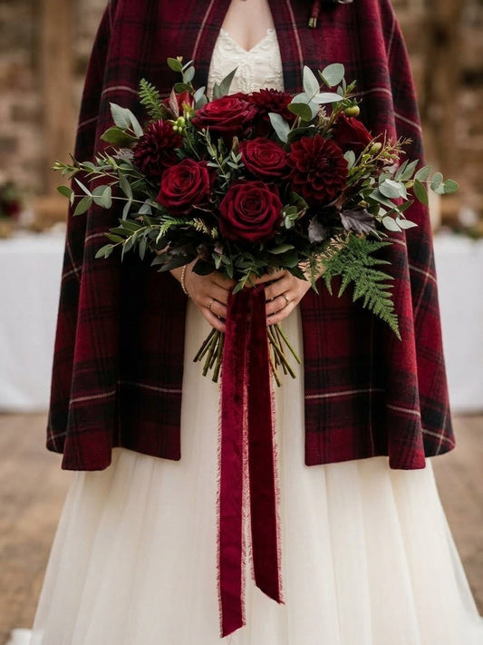 Deep Red Cranberry Silk Velvet Ribbon