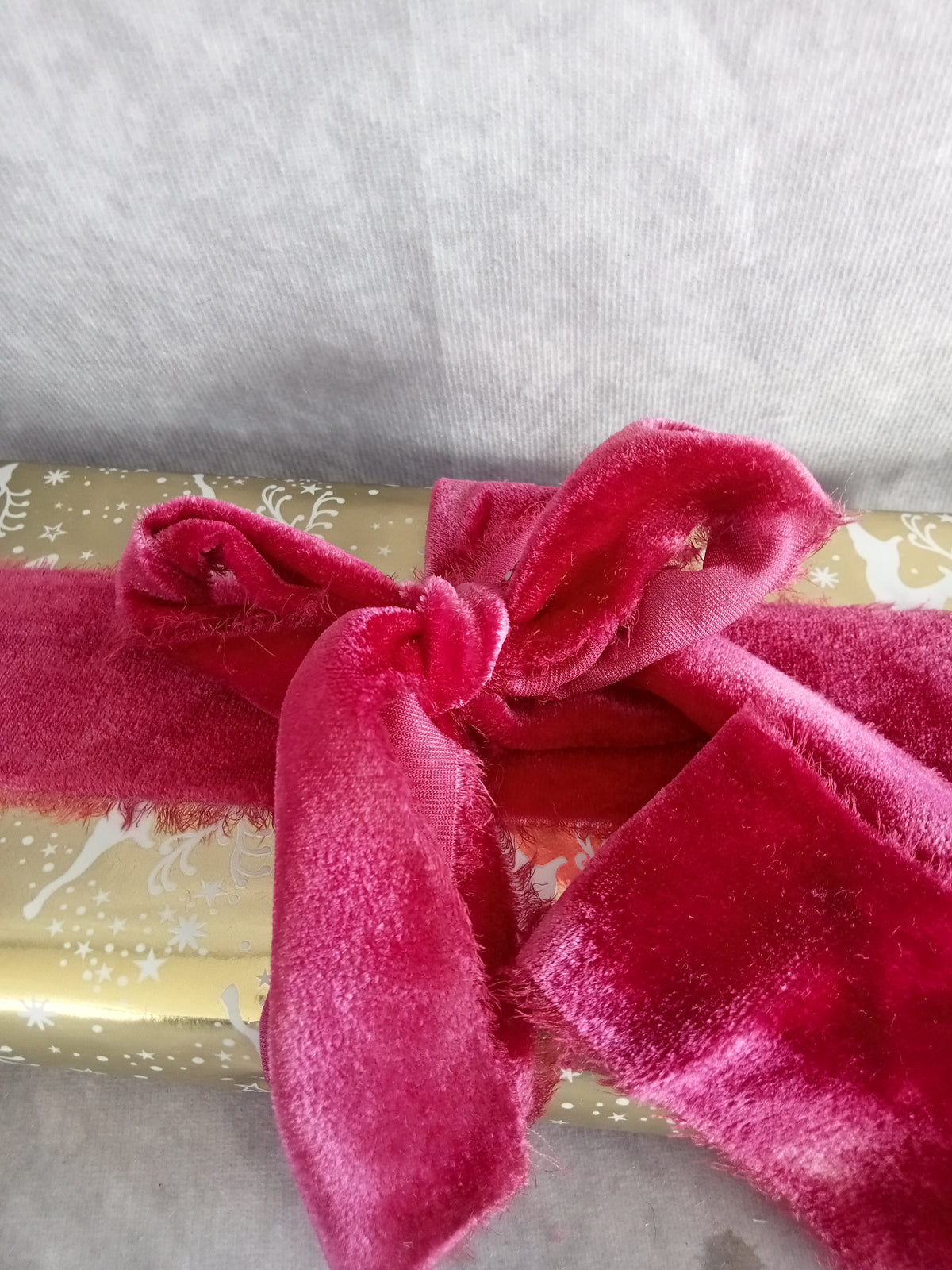 Deep Pink Silk Velvet Ribbon