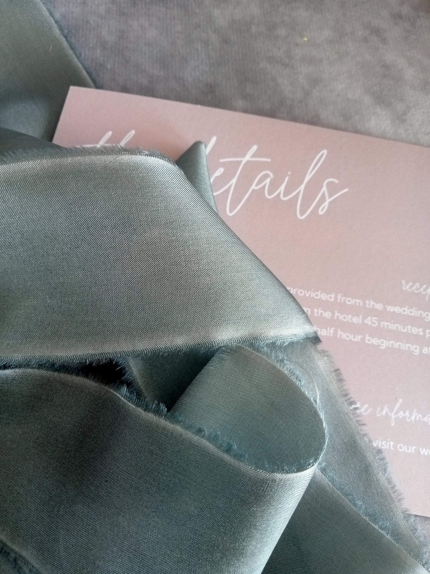 Hand dyed eucalyptus silk ribbon
