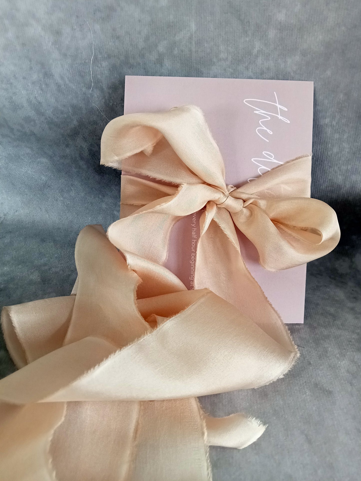 Hand dyed pale gold silk ribbon