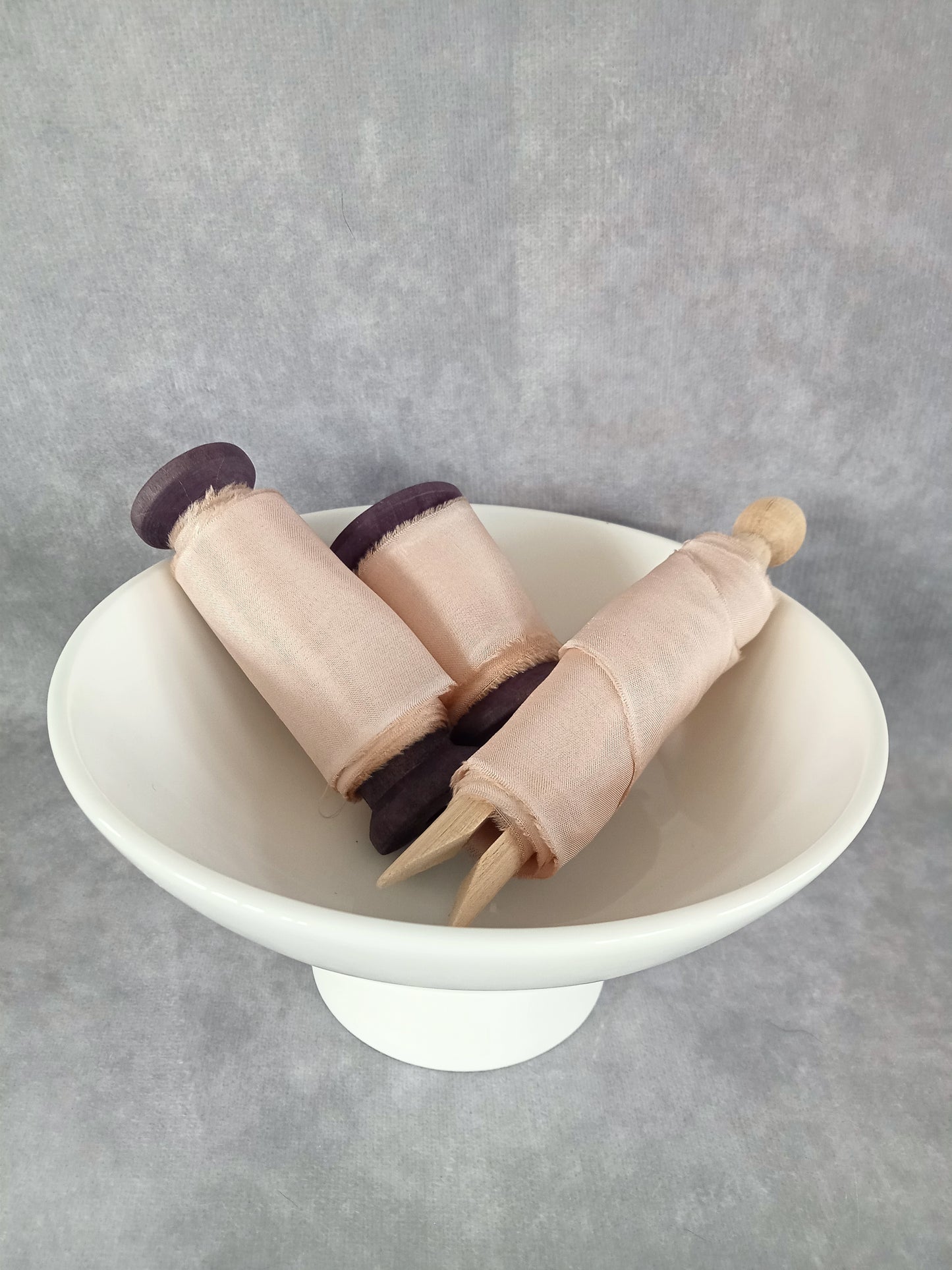 Hand dyed pale gold silk ribbon