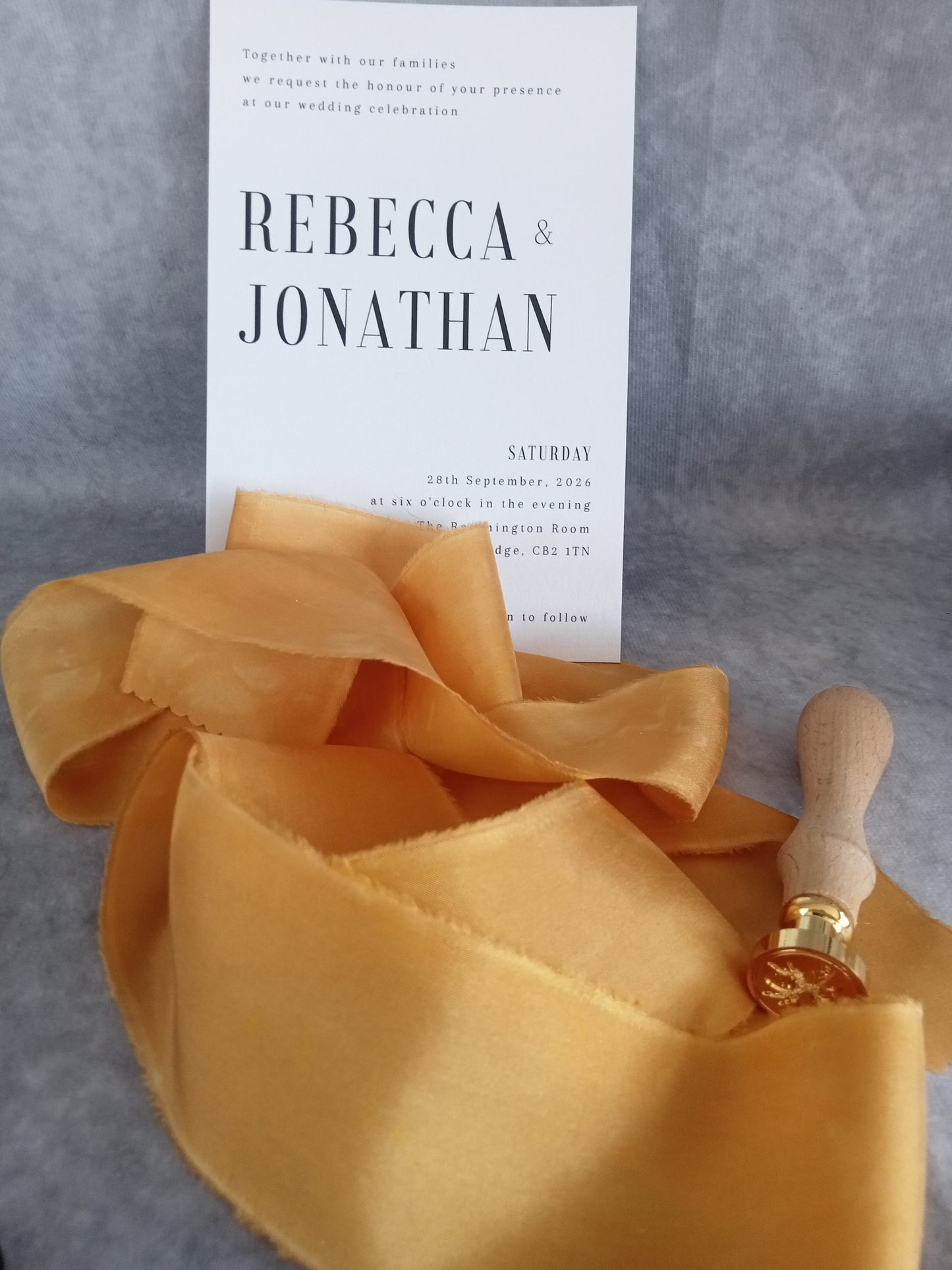 Hand dyed mustard silk ribbon