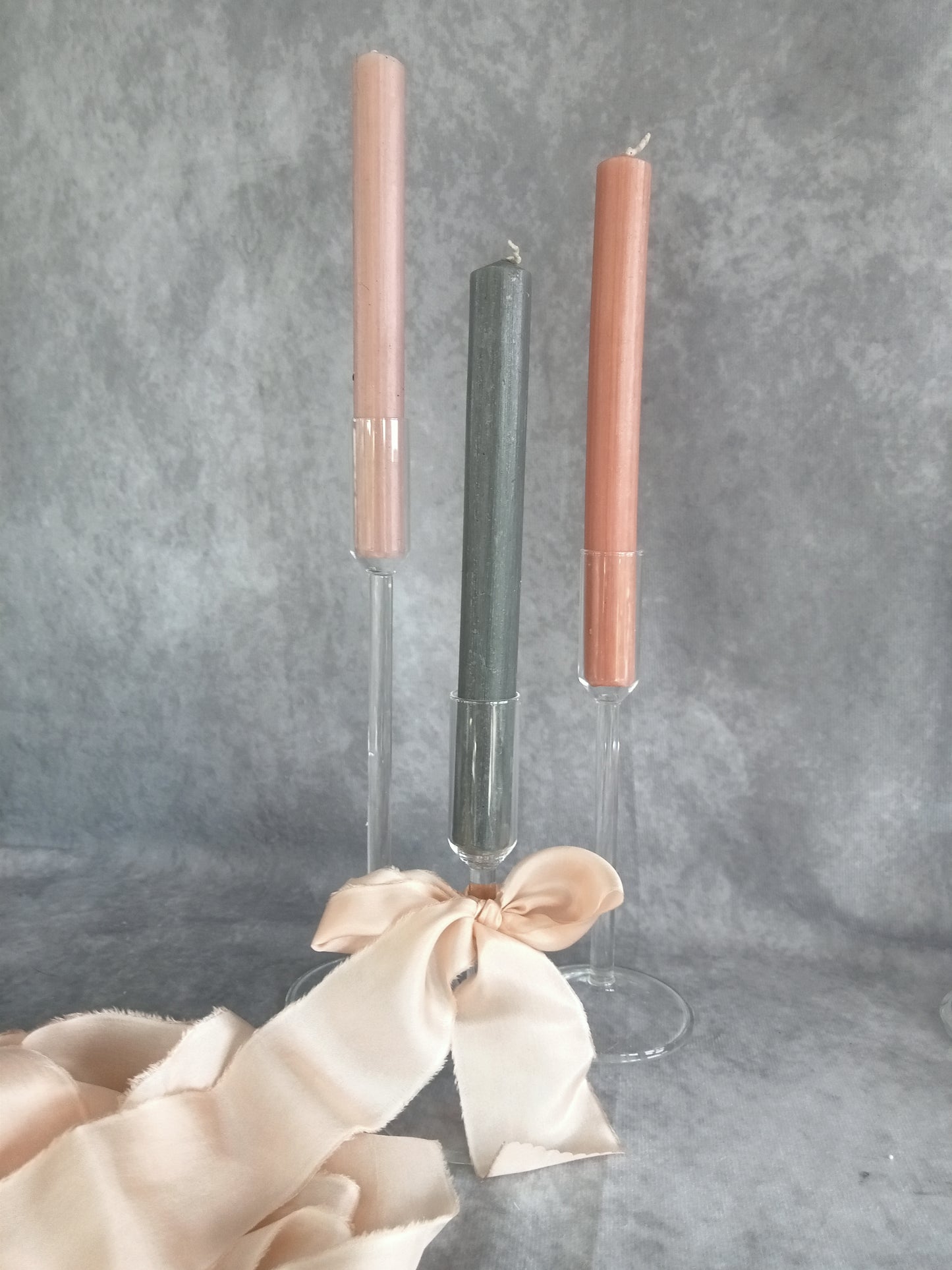 Hand dyed pink champagne silk ribbon