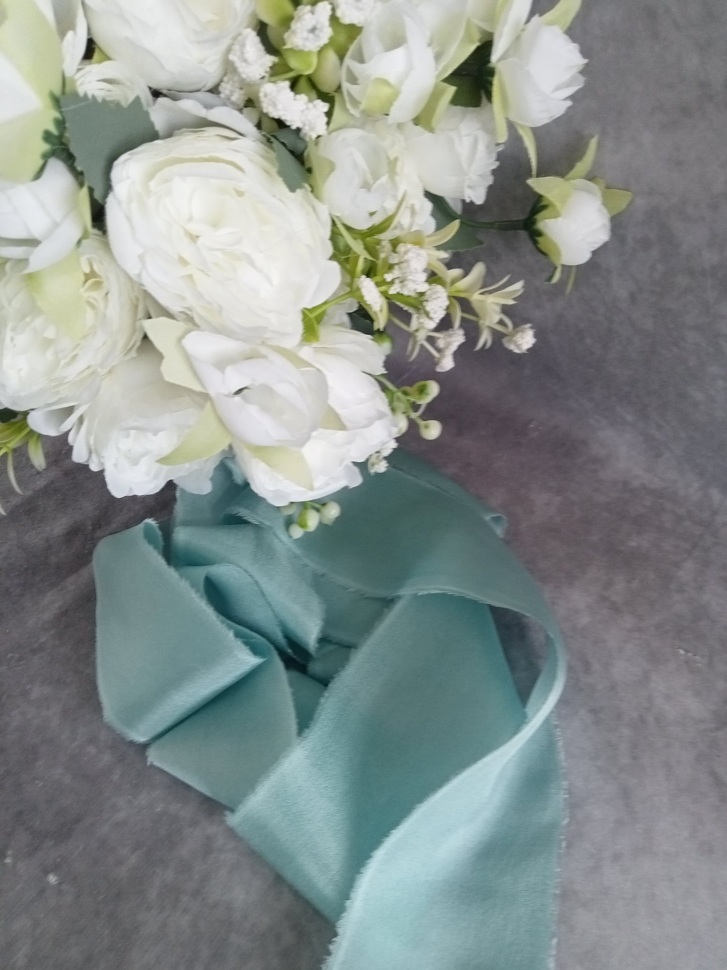 Hand dyed seaglass silk ribbon
