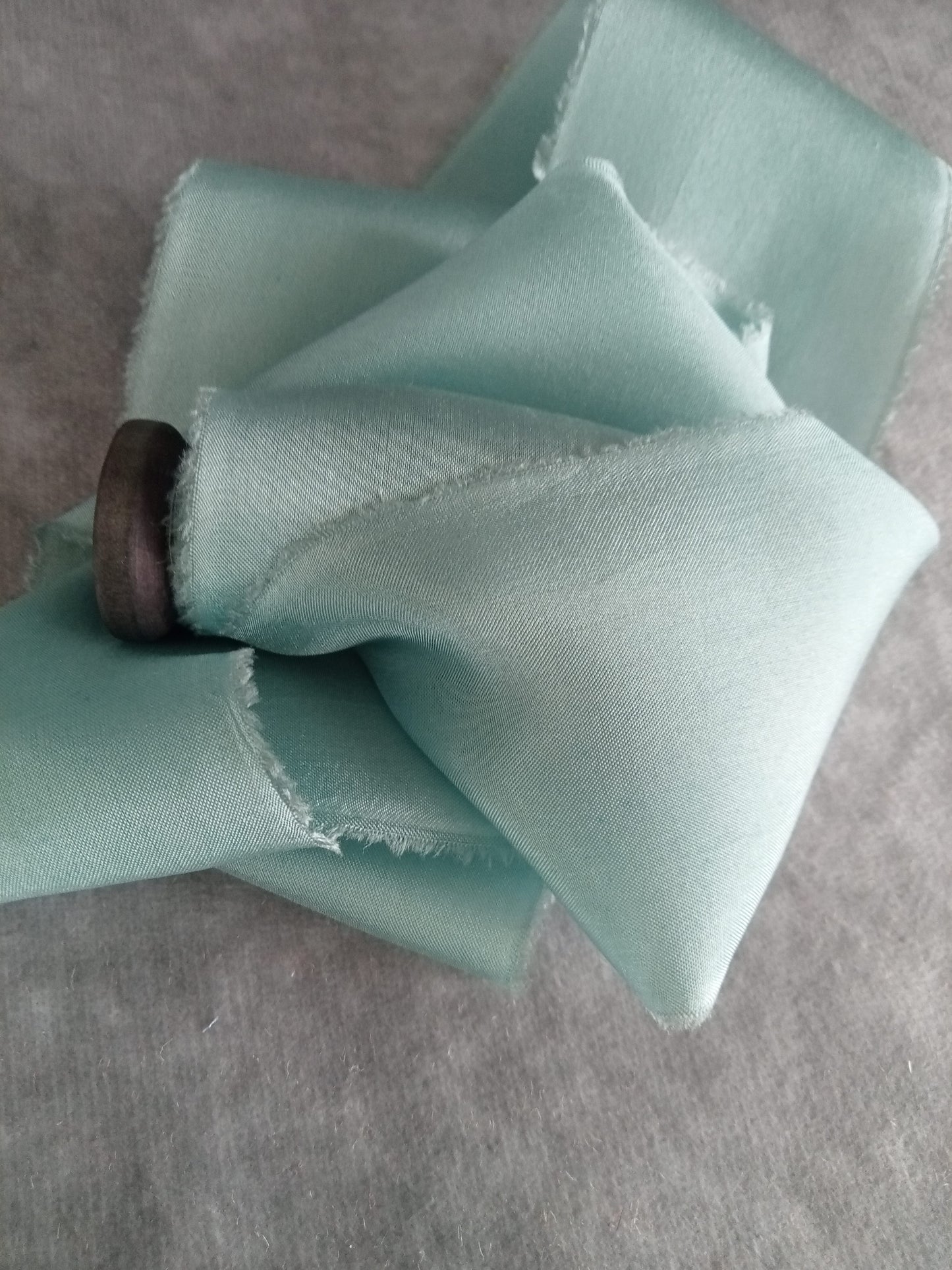 Hand dyed seaglass silk ribbon