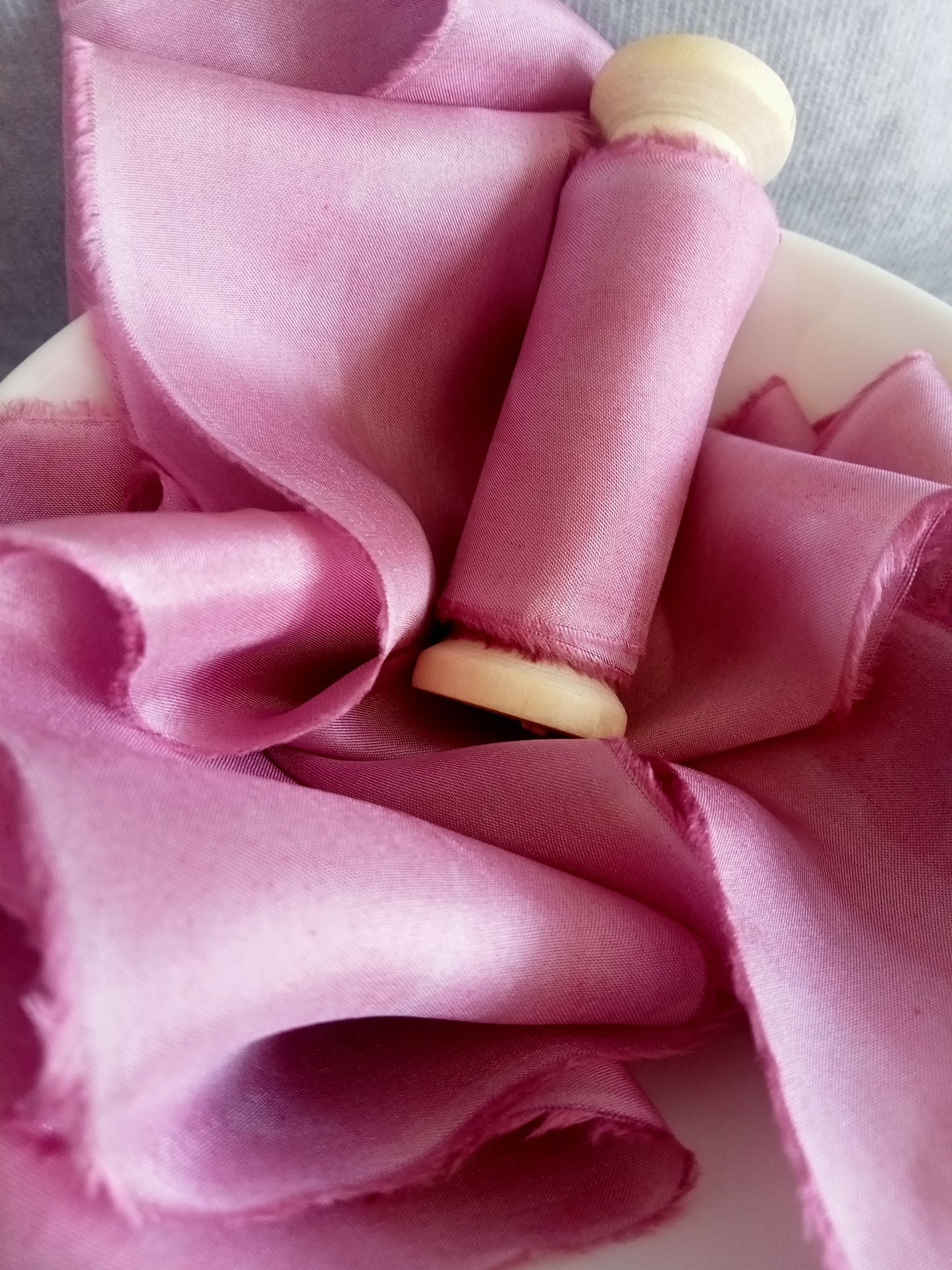Hand dyed vintage rose silk ribbon