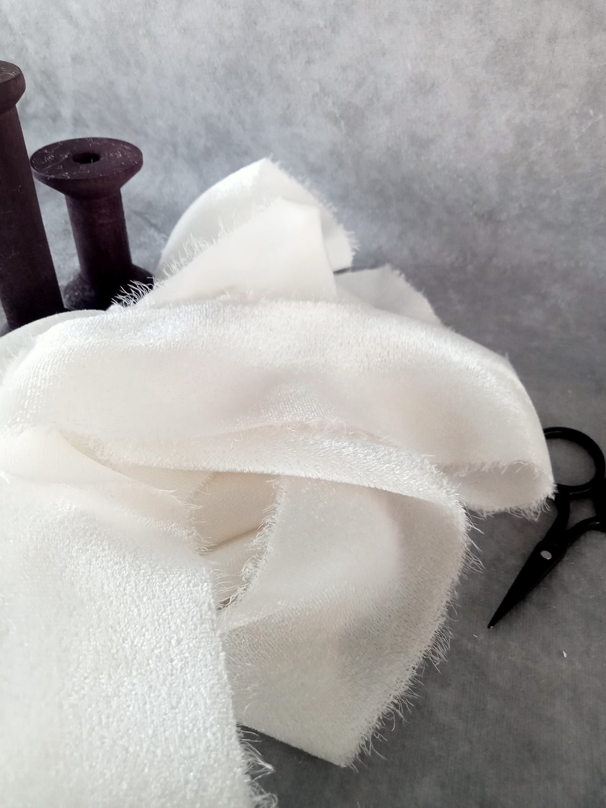 White Silk Velvet Ribbon
