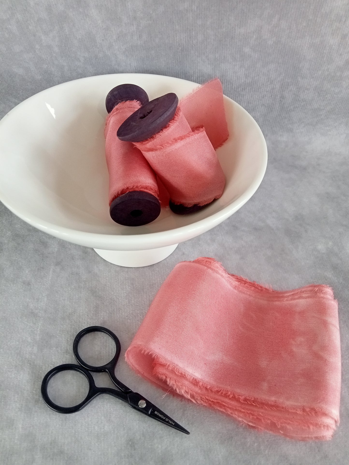 Hand dyed wild rose silk ribbon