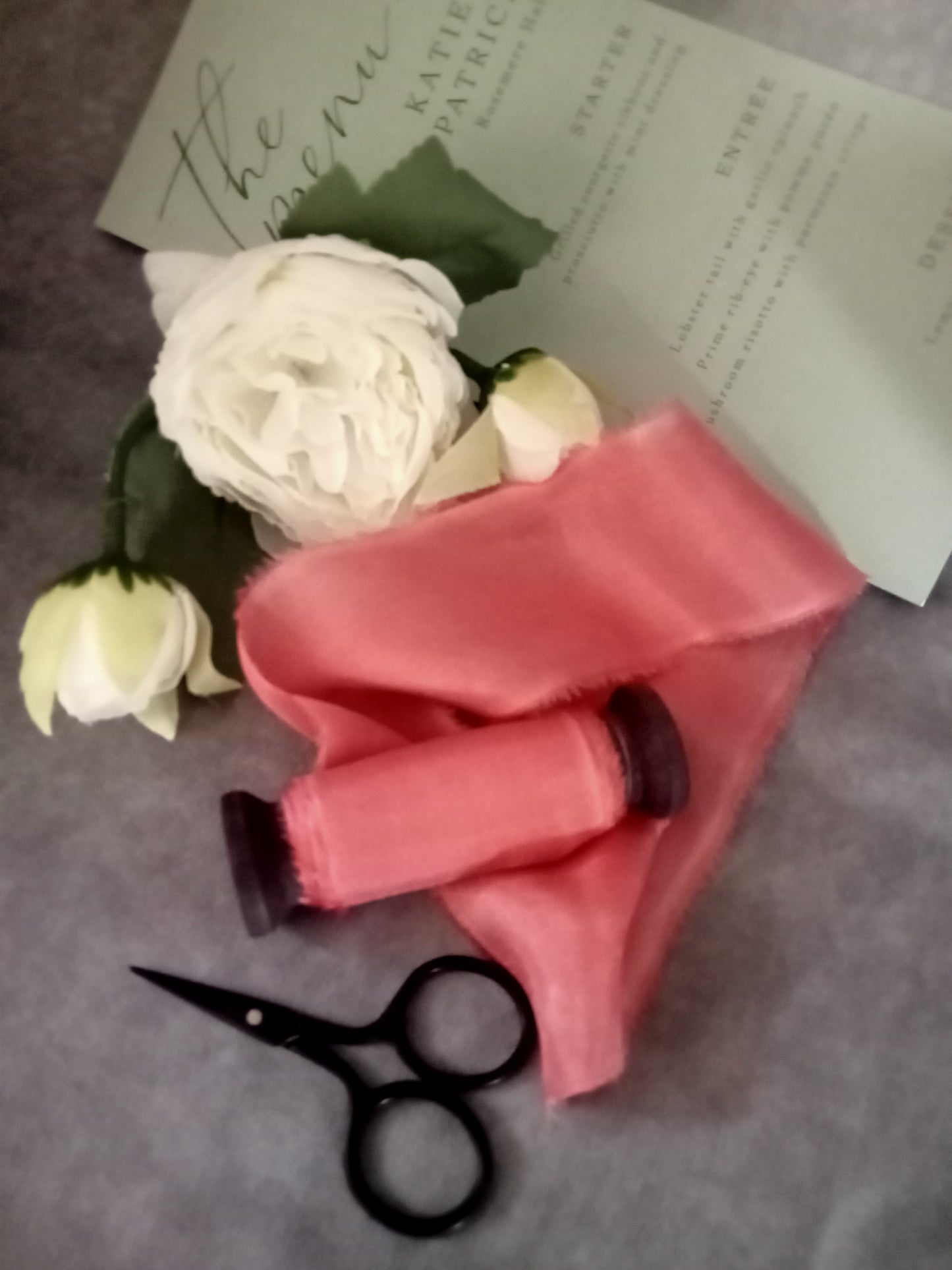 Hand dyed wild rose silk ribbon